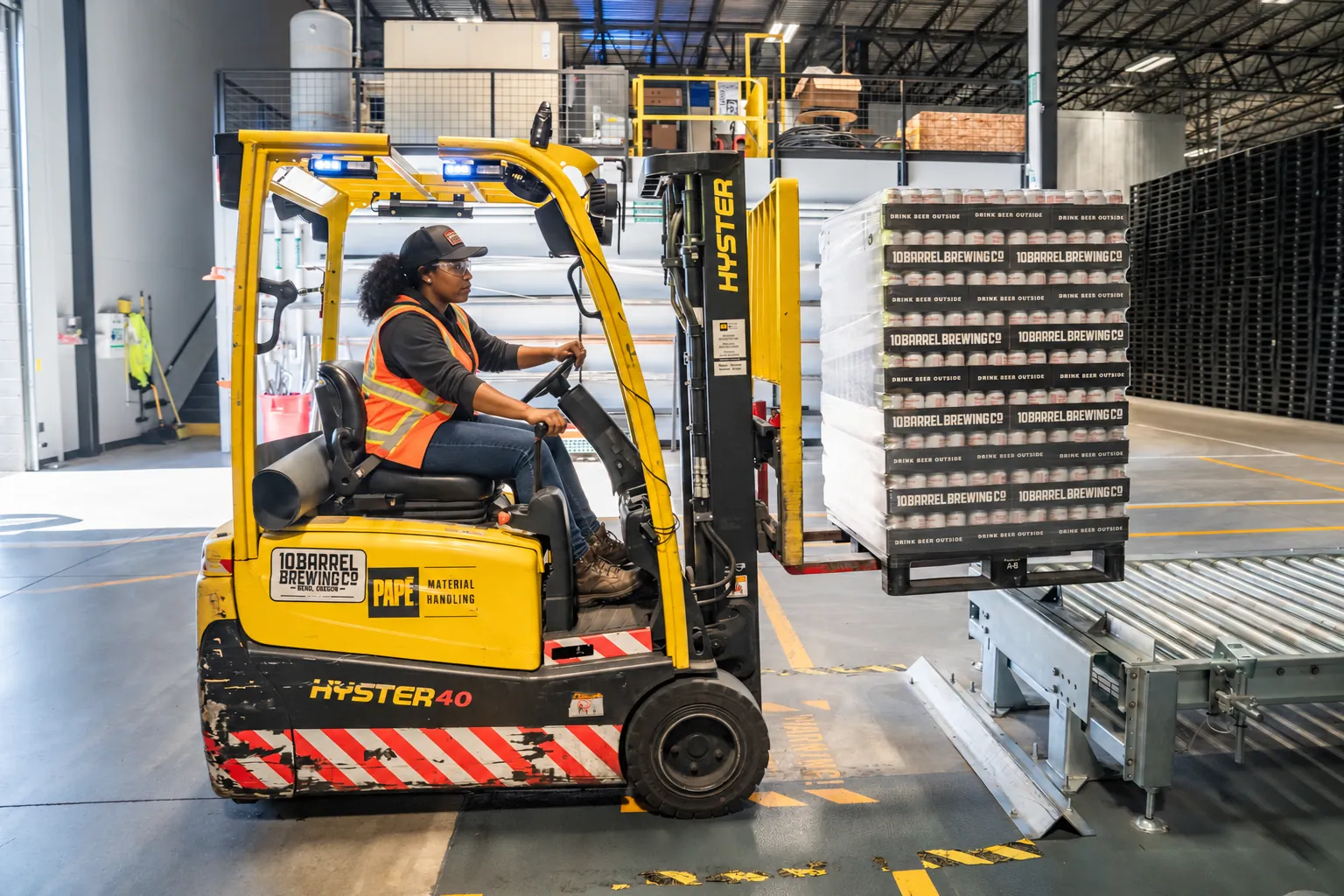 Industrial team working inside a manufacturing facility